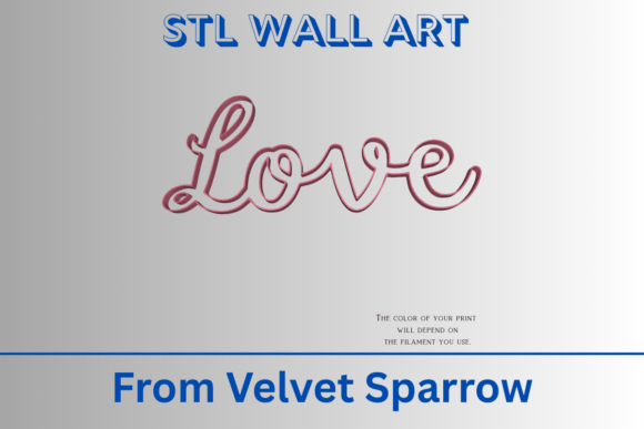 Download Love Cursive STL Wall Art - Cursive Collection
