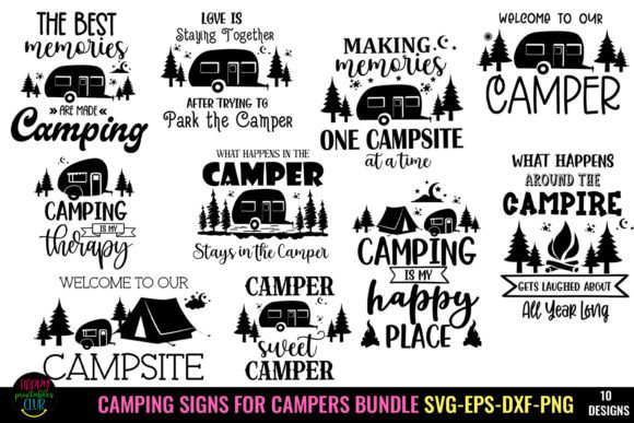 Download Camping Signs for Campers SVG Bundle - Camping Collection