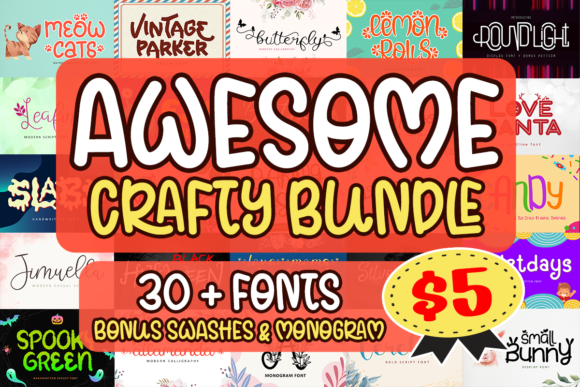 Download Awesome Crafty Font Bundle - Vol. 01 - Crafty font Collection