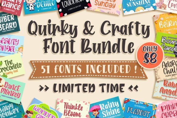 Download Quirky &amp; Crafty Font Bundle - Crafty font Collection