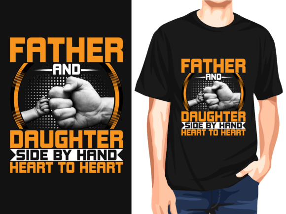 Download Father and Daughter Side by Hand Heart. - By hand Collection